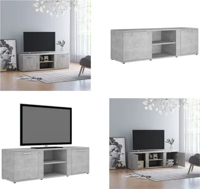 Obrázek produktu pro vidaXL TV skříňka betonová šedá 120x34x37 cm materiál na bázi dřeva - TV skříňka - TV skříňky - TV stolek - TV stolky