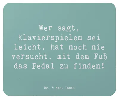 Produktbild von Mr. & Mrs. Panda Mouse Pad Spruch Klavier Herausforderung - Meeresbrise - Geschenk, Lernen, Musik, Elfenbeintasten, Mauspad, Musiker, Mousepad, Pedal, pc, mousematte