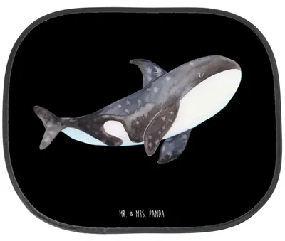Produktbild von Mr. & Mrs. Panda Auto Sonnenblende Orca - Schwarz - Geschenk, Autoscheiben Sonnenschutz, Meer, Arbeit, Möglichkeiten, Neustart, Seitlicher, saugnapf, Autosonnenschutz