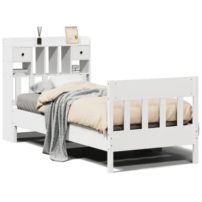 Produktbild von Massivholzbett ohne Matratze Weiß 90x200 cm Kiefernholz
