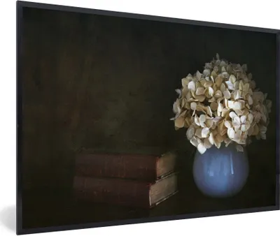 Produktbild von MuchoWow® MuchoWow® Gerahmtes Poster Hortensie - Stilleben - Blumen 30x20 cm - Poster mit zchwarzem Bilderrahmen - Kunstdruck - Bild-Poster