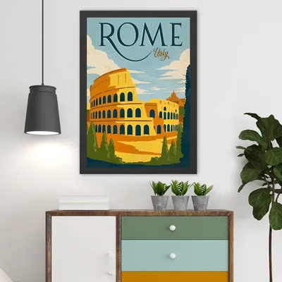 Produktbild von Wallity, Rome 2 (40 x 55), Dekoratives gerahmtes MDF-Gemälde, 100 % MDF, Mehrfarbig, 40 x 55 cm