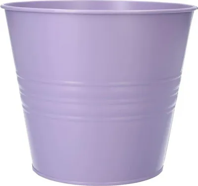 Produktbild von INNA-Glas Runder Zinktopf MICOLATO mit Rillen, Flieder, 13 cm, Ø 15,5 cm - Zink Übertopf/Deko Topf