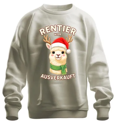Produktbild von Rentier war t Alpaka Weihnachten lustig Geschenk Sweatshirt Pullover, Natur, S