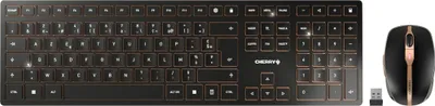 Produktbild von CHERRY DW 9100 SLIM, Kabellos, RF Wireless + Bluetooth, AZERTY, Schwarz, Maus enthalten
