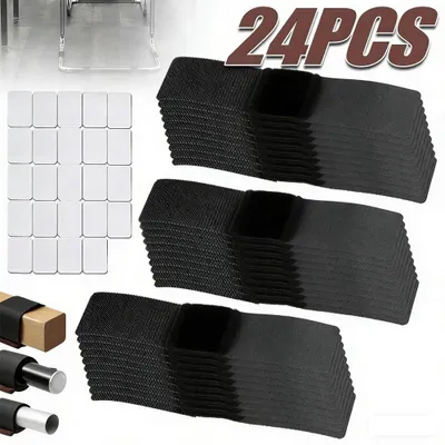 Produktbild von 24 Stück Möbel Filzgleiter mit Klettverschluss Möbel Filz Pads Filzgleiter Selbstklebend für Stühle Klemmschalengleiter Bodenschutz Möbelgleiter