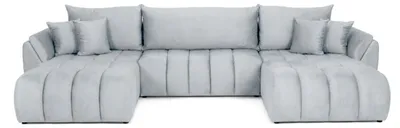 Image de Canapé d'angle en U avec fonction couchage Oti, Monolith gris clair (84)