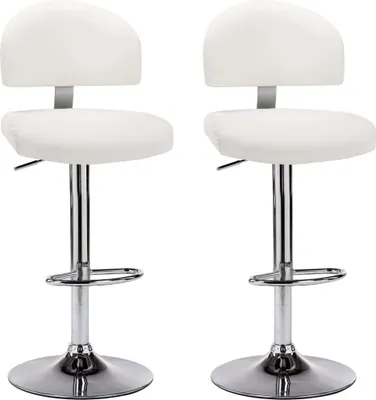 Produktbild von vidaXL Barhocker 2 Stk. Weiß Kunstleder