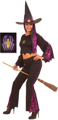 Imagen del producto de Traje de bruja y con temática de araña, color y morado