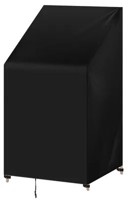 Image de Housse de protection pour meubles de jardin - Lot de 2 - Tissu Oxford 420D - Imperméable - Résistant aux UV et au vent - Cordon de serrage - 80 x 65 x 120 cm - Noir