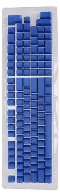 Imagen del producto de Teclas para teclado, 114 teclas, material PBT, altura OEM, inyección de dos colores, transmisión de luz, compatibles con teclados mecánicos. Color: azul oscuro