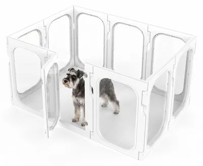 Transparentes Hundefreilaufgehege, 65 cm, 10 Paneele, Innen/Außen