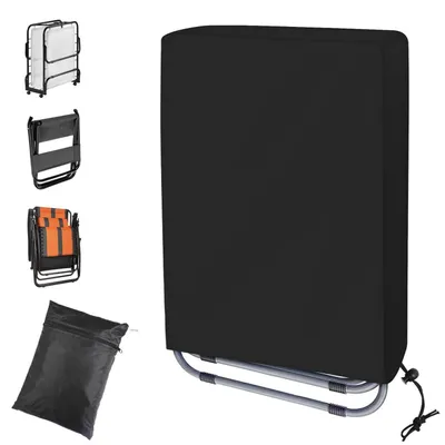 Produktbild von Schutzhülle für Klappstühle, Gartenstühle Abdeckung, Wasserdicht, UV-Beständig, Winddicht, 110 x 71 cm, Schwarz