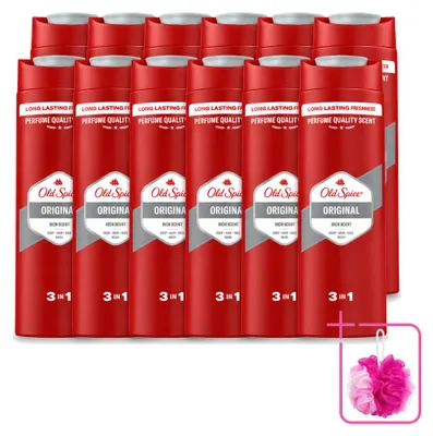 Productafbeelding van 12 x Old Spice Original 3-in-1 douchegel - 400 ml - Voordeelpakket - 12 stuks
