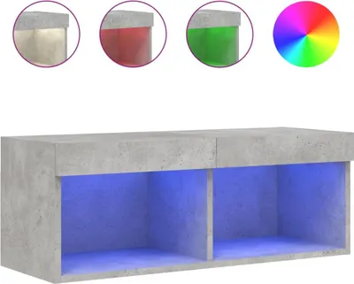 Produktbild von vidaXL TV-Schrank mit LED-Leuchten Betongrau 80x30x30 cm