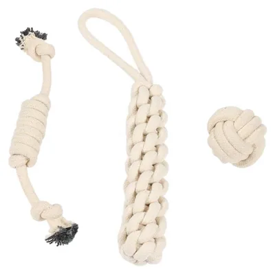 Immagine prodotto di Set di giocattoli per cani, 3 pezzi, corde resistenti, anelli, adatti a cuccioli e cani di tutte le dimensioni