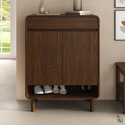 Produktbild von Schuhschrank JUAN aus Massivholz - Nussbaum Finish