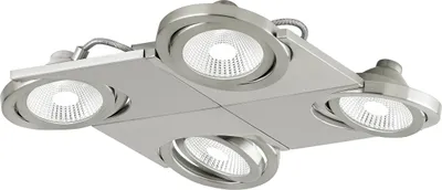 Produktbild von EGLO LED Deckenlampe Brea, Deckenstrahler, Stahl, Alu in nickel-matt, Glas satiniert in weiss, klar warmweiß