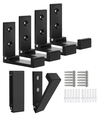 Klapphaken 6er-Pack, Aluminium, faltbar, bis 15 kg, schwarz