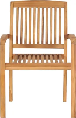 Produktbild von vidaXL Garten-Essstühle 2 Stk. Stapelbar Teak Massivholz
