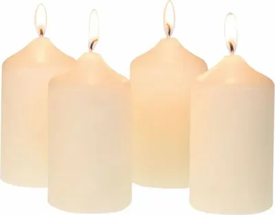 Obrázek produktu pro Sloupkové svíčky slonová kost 50x90mm 4 kusy