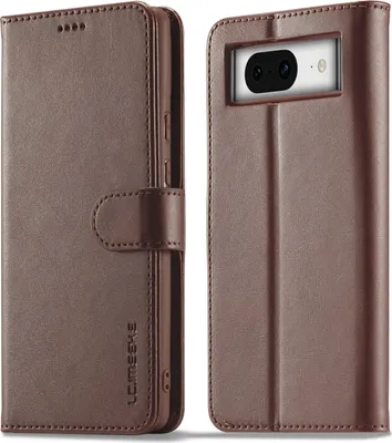 Image de Étui pour Google Pixel 7 étui à rabat en cuir avec fermeture magnétique et support, étui de protection marron