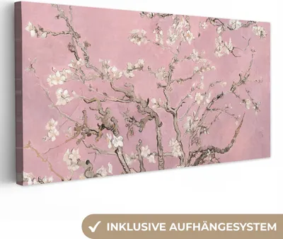 Obrázek produktu pro OneMillionCanvasses® - Obraz na plátně - Mandlový květ - Umění - Van Gogh - Růžová, nástěnná malba, nástěnné dekorace obrazy obývací pokoj, 40x20cm