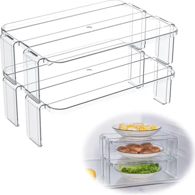 Produktbild von Einsatzstück Küchenschrank - Schrankeinsatzstück Küche - Organizer für Schrank - Gefrierschrank - Geschirr 2 Stück.