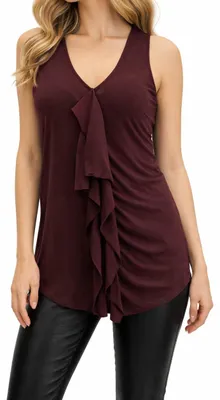 Produktbild von Diesel T-Genet Top Camicia Damen Bluse Ärmellos Weinrot
