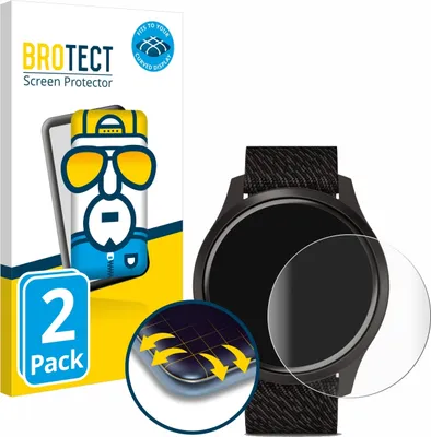 Produktbild von 2x BROTECT Fullscreen Schutzfolie für Garmin vivomove Style (42 mm) Displayschutz Folie Fullcover Klar Transparent