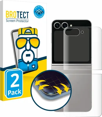 Produktbild von 2x BROTECT Fullscreen Schutzfolie für Samsung Galaxy Z Flip 6 (Rückseite) Displayschutz Folie Fullcover Klar Transparent
