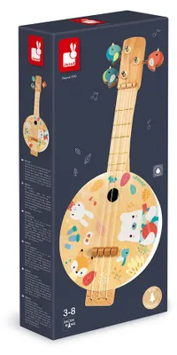 Immagine prodotto di Banjo di legno Janod - strumento musicale per bambini - giocattolo colorato