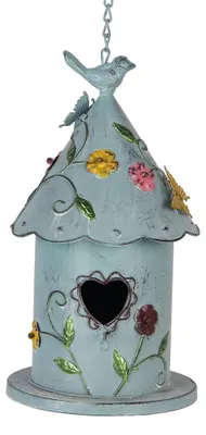 Obrázok produktu pre Vtáčia búdka Clayre & Eef 16x19x29 cm Modrý kov