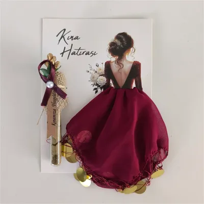 Produktbild von 10x Kina Hatirasi Set Elegantes Henna Nacht Andenken, Deko-Reagenzglas & Karte Mendili Tanztücher Dügün Hochzeit Verlobung