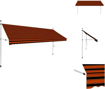 Obrázek produktu pro vidaXL Zatahovací markýza s ručním ovládáním 400 cm oranžová a hnědá - Markýzy