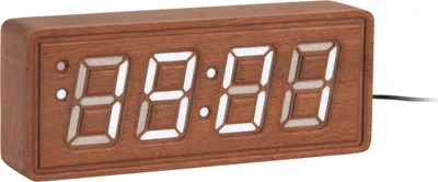 Produktbild von Karlsson - Wecker Solid Wood Engraved - Dunkles Holz - 20x4.5x8cm