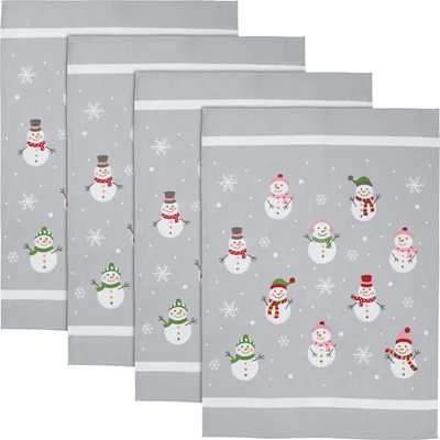 Produktbild von Erwin Müller Geschirrtuch 4er-Pack Schneemänner 50x70 cm