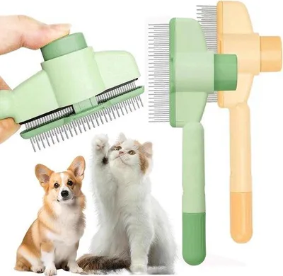 Immagine prodotto di Pettine per cani - Pettine per cani a pelo corto - Denti lunghi - 2 pezzi