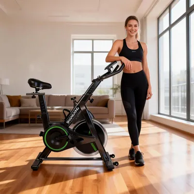 Produktbild von Indoor Heimtrainer Fahrrad - Magnetische Fitnessbike - Leise - Stufenlos verstellbarer Widerstand - Trainingscomputer Display - 160 kg Benutzergewicht