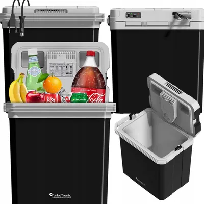 Zdjęcie produktu dla Przenośna lodówka turystyczna TurboTronic do auta z funkcją chłodzenia i grzania kemping 30L 12V lub 220V 40W-58W Czarna