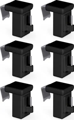 Image de Supports de serrage pour tringles de vitrage "Basic" ( noir ) pack de 6