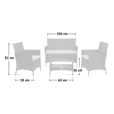 Produktbild von SVITA Rattan Set BROOKLYN 2020 in grau Gartenmöbel Terrasse Balkon