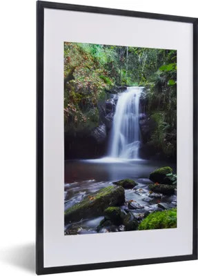 Produktbild von MuchoWow® Gerahmtes Poster Wasserfall - Natur - Wasser 40x60 cm - Poster mit Schwarzem Bilderrahmen Wandposter Rahmen Foto Bilder - Poster in Rahmen