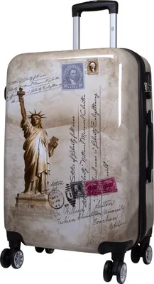 Produktbild von Hartschalen-Motivkoffer Reisekoffer New York Freiheitsstatue 67 cm Motivkoffer Dehnfalte