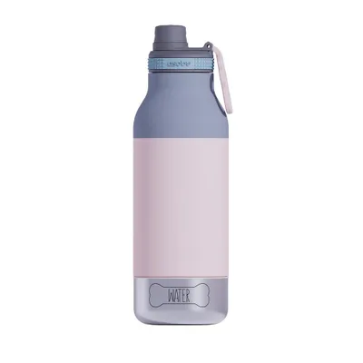 Produktbild von Asobu Buddy Bottle - Trinkflasche mit integriertem Trink- & Futternapf für Hund - Pastel Pink