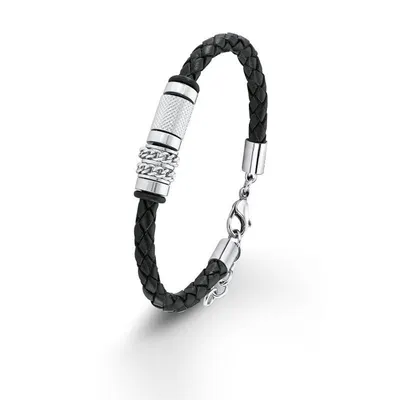 Produktbild von s.Oliver Jewel Herren Armband Leder Edelstahl SO1197/1 - 9076369