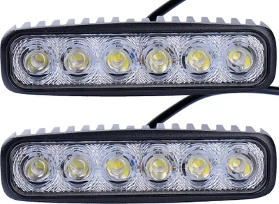 Produktbild von Greenmigo 2X 18W LED Arbeitslicht Offroad Flutlicht Spotlight Reflektor 12V 24V Scheinwerfer Arbeitsscheinwerfer 1600LM IP67 Wasserdicht Schwarz Aluminium Druckguss
