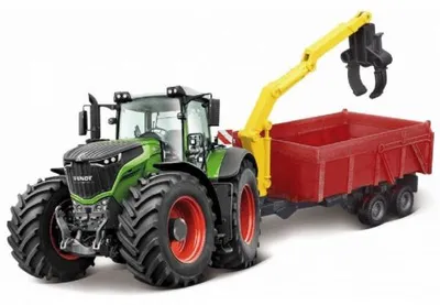 Produktbild von Bburago Fendt 1000 Vario Tractor + Combine Aanhanger