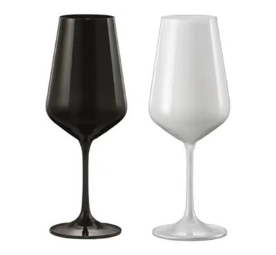 Produktbild von Weingläser Rotweingläser Kristallgläser Black & White 450 ml 2er Set Bohemia Crystalex