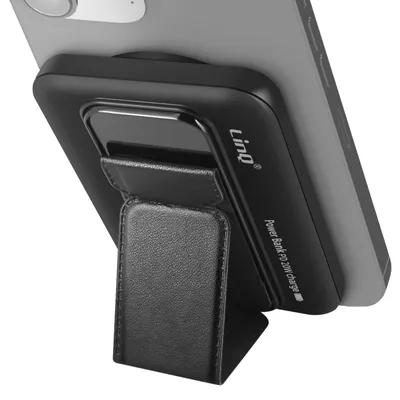 Immagine prodotto di LinQ, Powerbank iPhone MagSafe 5.000mAh con connessione USB-C 20W + supporto, nero
